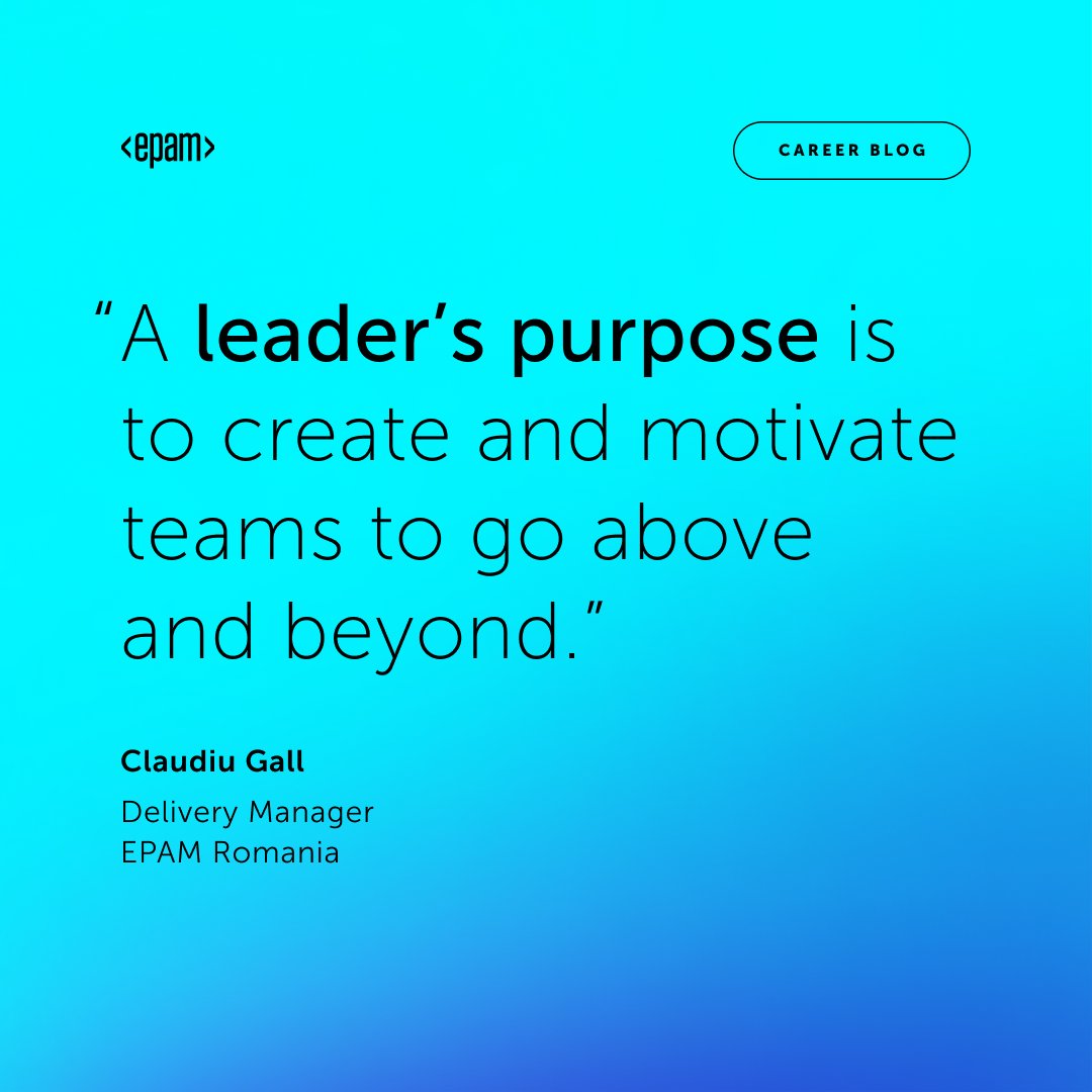 EPAMSystems's tweet photo. Find out how leading with authenticity helped Claudiu Gall, Delivery Manager at EPAM Romania, guide his team. https://t.co/9gT6BN4ag3
 
Explore our career opportunities at https://t.co/tBI4A9JKhJ 

#EPAMRomania #InsideEPAM #Careers #Leadership #hiring https://t.co/ujFaa7Dj4G