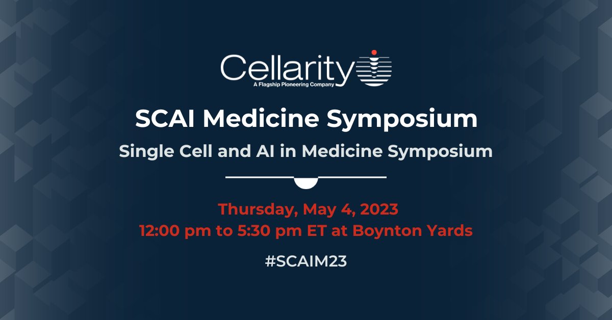 The 2023 Single Cell and AI in Medicine Symposium is today! Register for #SCAIM23 virtual & get online at 12:30pm ET: bit.ly/3m4Cbv4 Agenda: bit.ly/3o2uSEH #AI #machinelearning #singlecell #biology #medicine #drugcreation #drugdiscovery