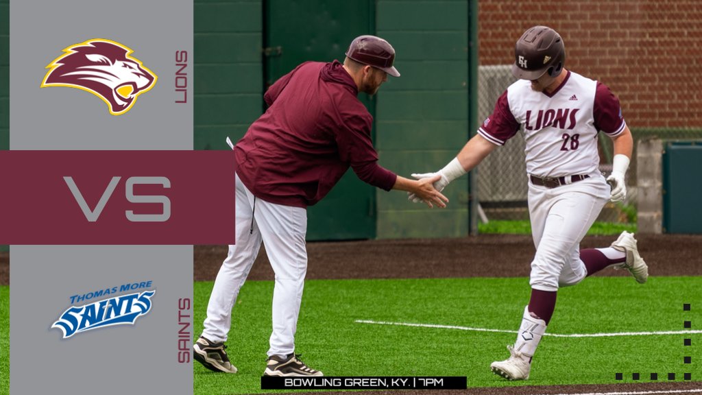 FHU Athletics (@gofhulions) on Twitter photo Tournament time in Bowling Green!
π - <a href="/ThomasMoreBase1/">Thomas More Saints Baseball</a>
β° - 7:00pm
π - Bowling Green, Ky.
ποΈ - Bowling Green Ballpark
π - GoFHULions.com/Gameday
#HearUsRoar Tournament time in Bowling Green!
π - <a href="/ThomasMoreBase1/">Thomas More Saints Baseball</a>
β° - 7:00pm
π - Bowling Green, Ky.
ποΈ - Bowling Green Ballpark
π - GoFHULions.com/Gameday
#HearUsRoar