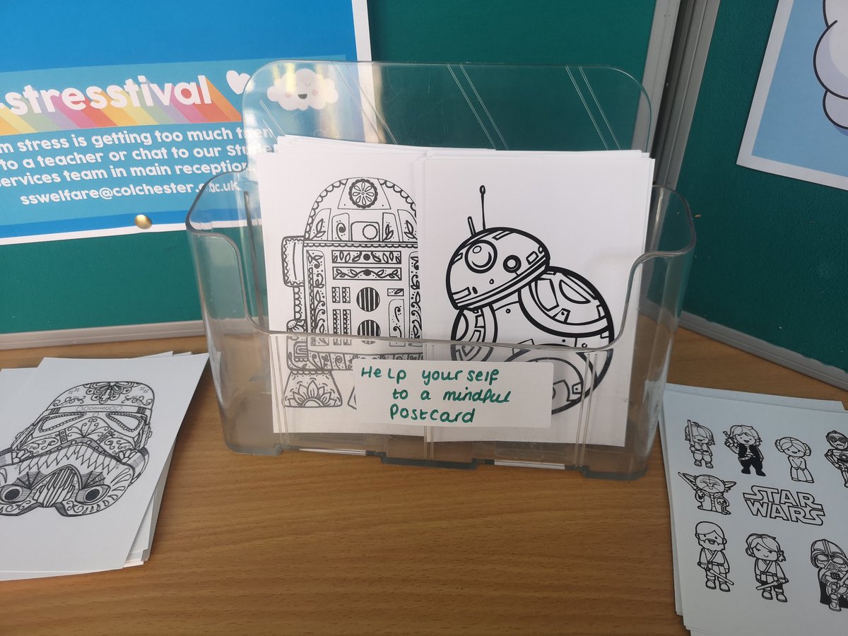CiStudentvoice's tweet photo. May the 4th be with you. Plenty of star wars activities are happening @ColchesterInst today, from selfie booths, the star wars quiz, wellbeing postcards to themed food!
#starwarsDay
#MayThe4thBeWithYou https://t.co/8Y8uflj2RI