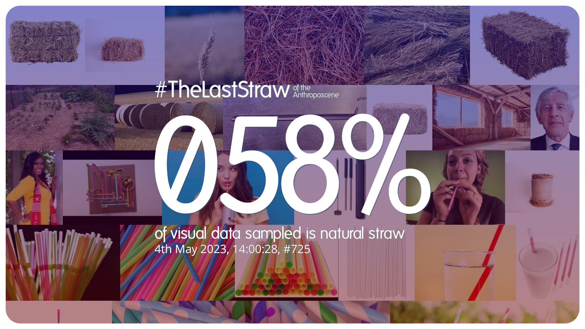 4th May 2023, 14:00:28, #725

58% of visual data sampled is natural straw.

#TheLastStraw #anthropocene #visualanalysis #countdown