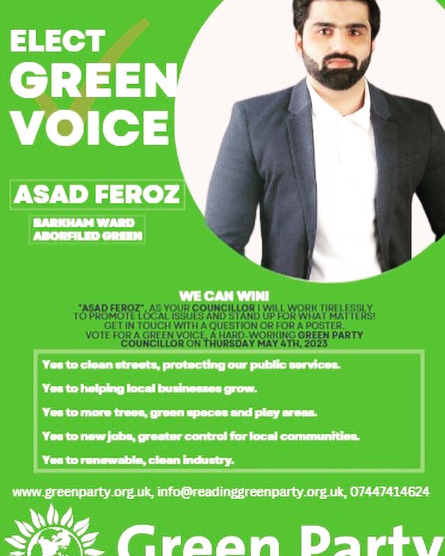 aferoz007's tweet photo. @barkham @ArborfieldBerks @GreenPartyofPHL @cllrrobwhite Go Green Barkham https://t.co/3SxB7vtNbE