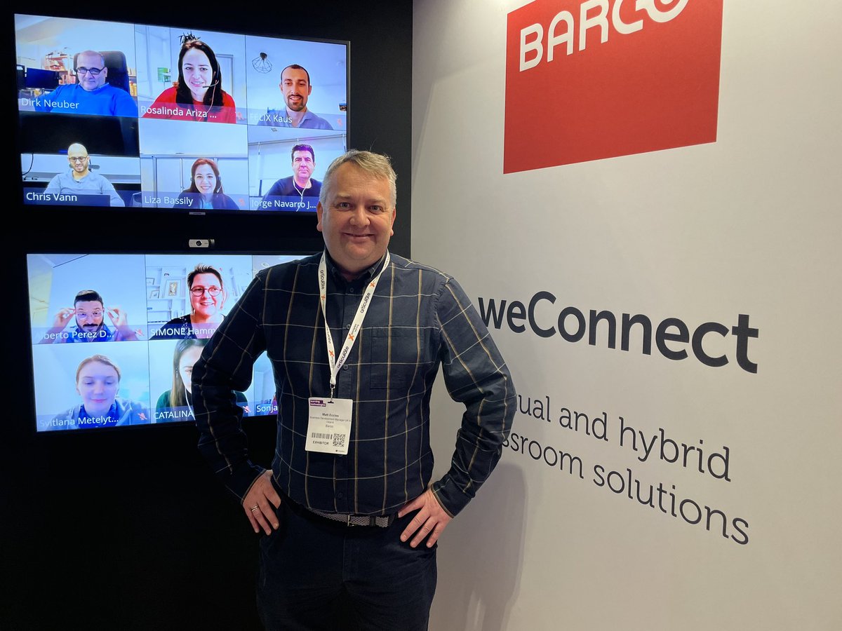 MAEccles's tweet photo. It’s great to be at  #LT23UK with @Barco for the second day of the show. Stop by A15 and come and see weConnect in action https://t.co/b72wEqnHA9