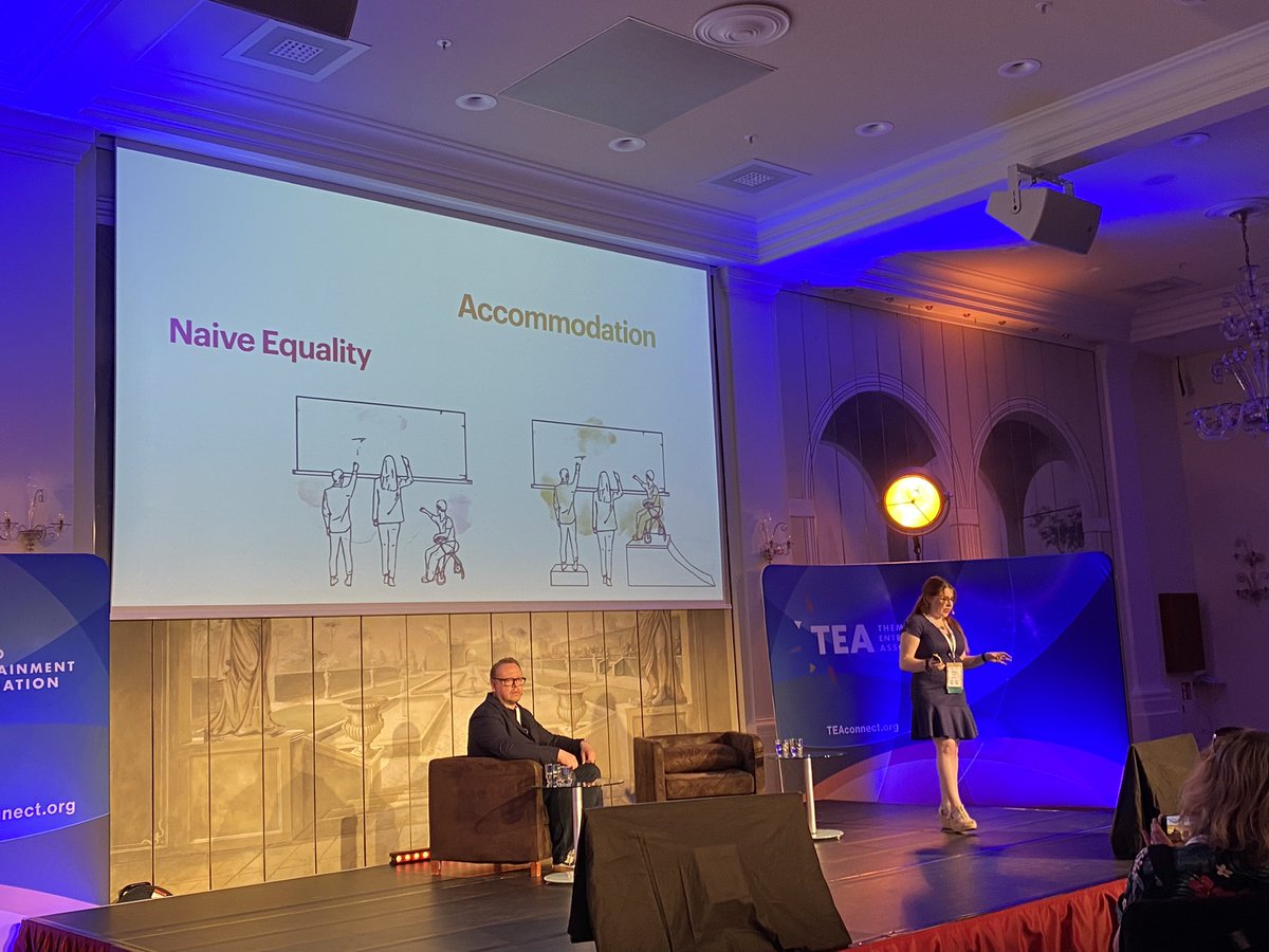 Blooloop's tweet photo. Universal Design improves the experience for ALL guests. Learning how to be #inclusive from the very beginning with Arielle Spencer and Christian Lachel @TEA_Connect #TEASATE https://t.co/VsZYbs3osq