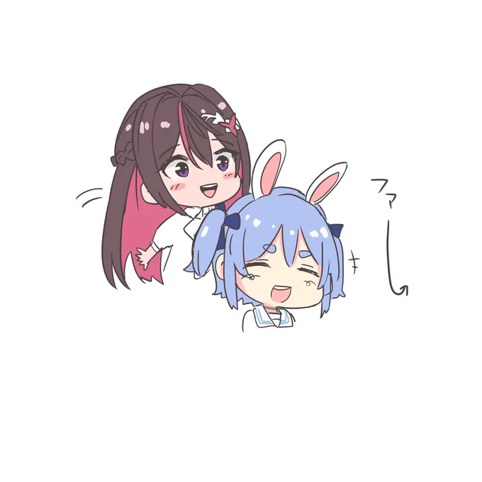 後頭部の匂いをかぐあずちゃん  #ぺこあずクッキング
