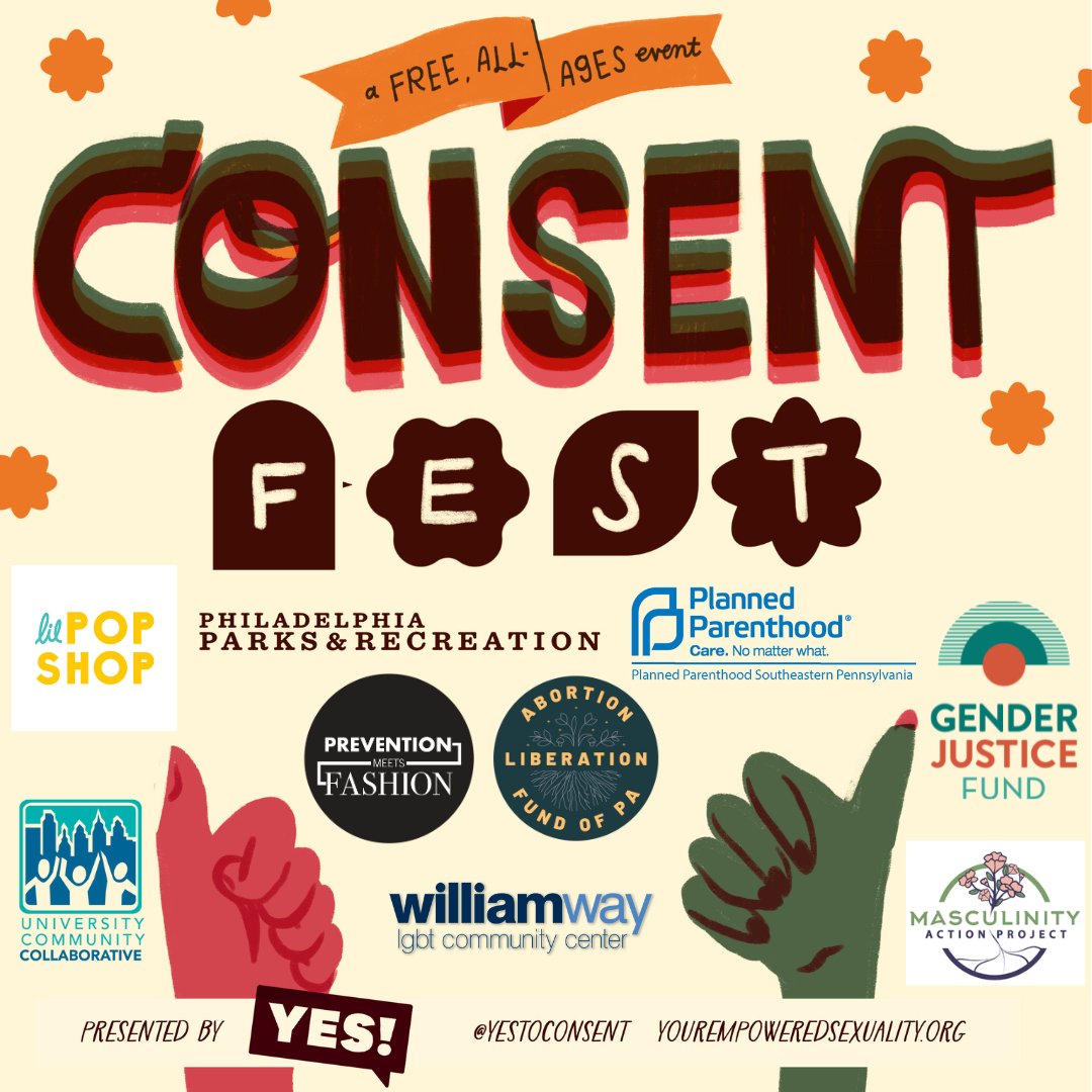 PPSPtweets's tweet photo. PPSP is a proud sponsor of Consent Fest! Join us SATURDAY at Clark Park from 12-4pm. #clarkparkphilly #consent #consentfest #YES! #yestoconsent https://t.co/bRrJ14wGZk