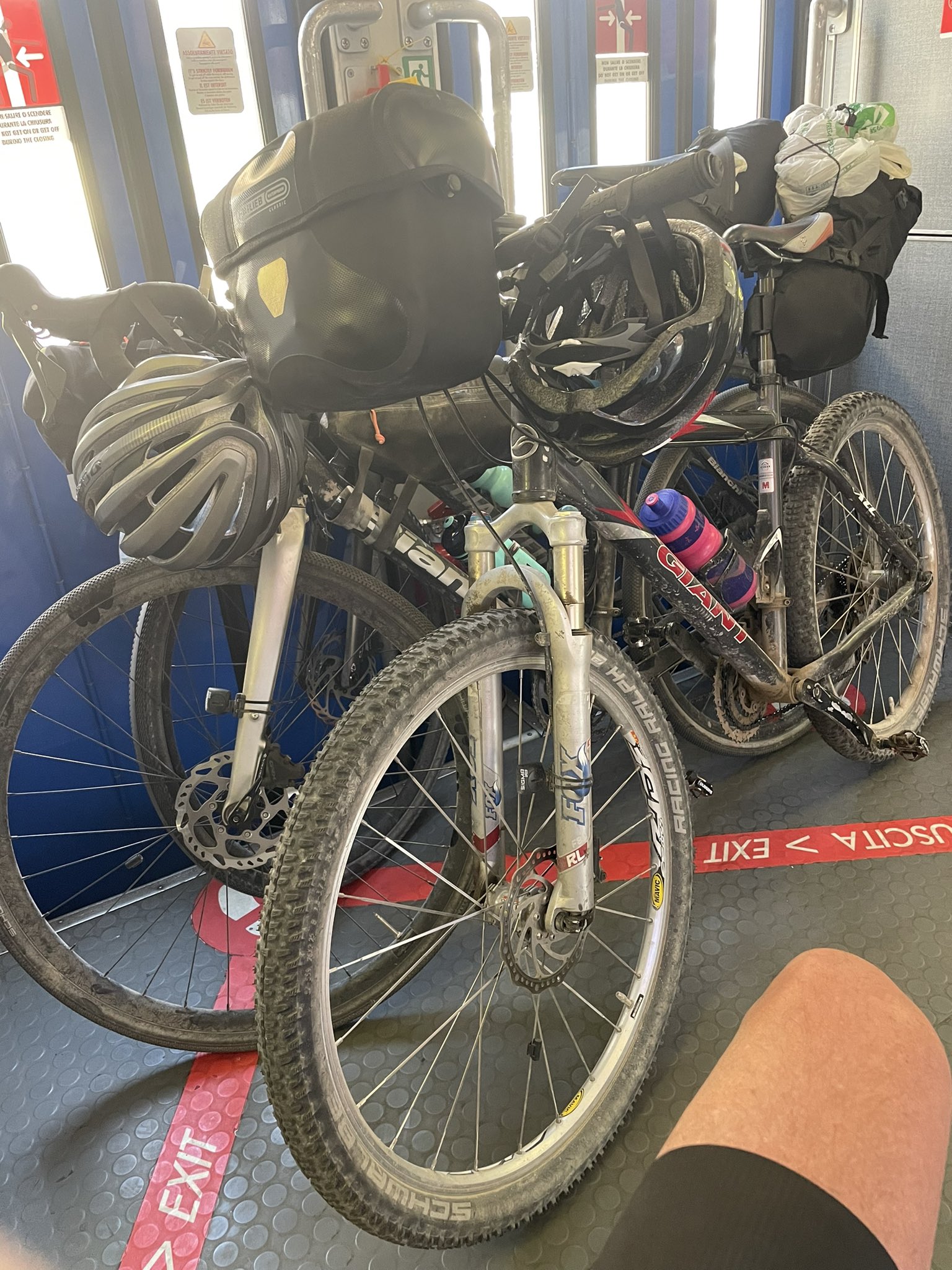 Frank van Dam, Bureau Binnenblad 🚴‍♂️ Twitter: fiets in de trein is in Italië een stuk beter geregeld dan in NL. Aparte fietsencoupé met ophangrek voor fietsen. En