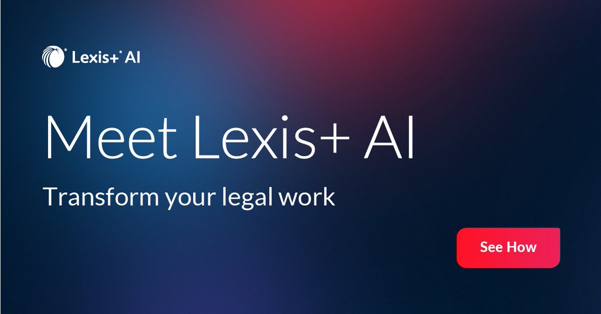 We’d like you to meet Lexis+ AI, our powerful & comprehensive new legal generative AI platform -- built & trained on the largest repository of accurate & exclusive legal content: lexisnexis.com/ai

#LegalTech #LegalAI #AI #LexisPlusAI