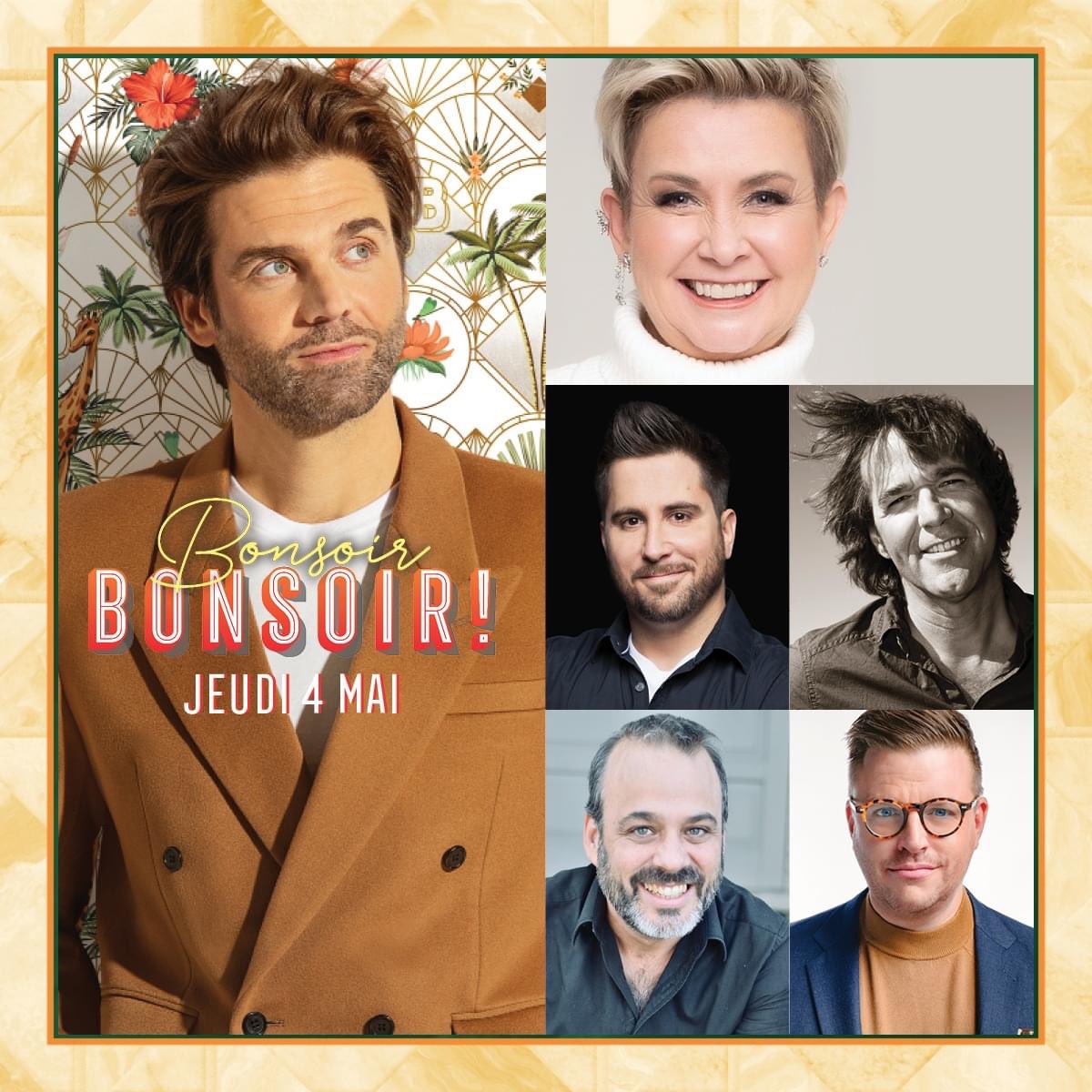 Au menu ce soir: 
✨ Une heure avec Nathalie Simard et  «L'amour a pris son temps»; 
😀 Billy Tellier et Jocelyn Sioui;
 ☕️ un café avec Yves Desgagnés;
👨‍🍳 et on cuisine avec le chef Danny St-Pierre

—🕘21h📺ICI TÉLÉ— #BonsoirBonsoir