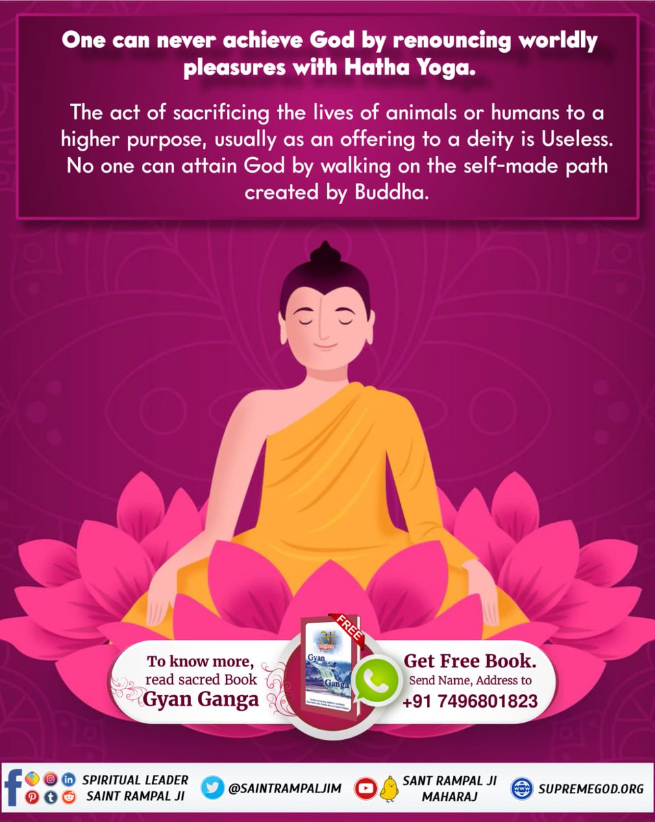 AryanSaNews's tweet photo. #Real_Facts_About_Buddhism
One can never achieve God by renouncing worldly pleasures with Hatha Yoga.
 No one can attain God by walking on the path created by Buddha. https://t.co/r3XSclOYJX
