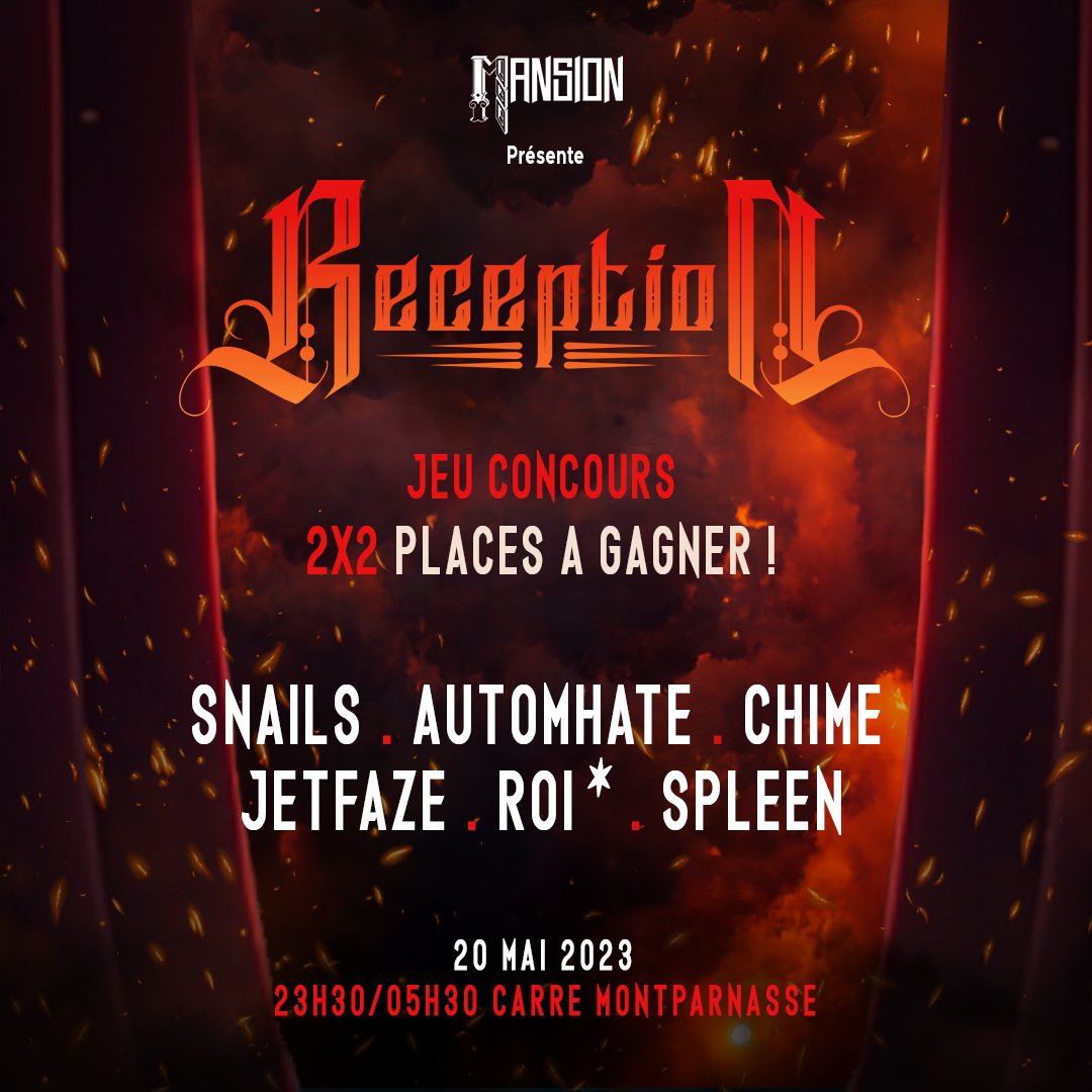MansionRecords2's tweet photo. Messieurs, Dames, futur(e)s convives !
Un jeu concours est organisé sur Facebook et Instagram (@Receptiondubstep)
Veillez à respecter le règlement et ramenez vos ami(e)s pour multiplier vos chances.
https://t.co/q0qOCIfFXU https://t.co/F2J2kd32VH