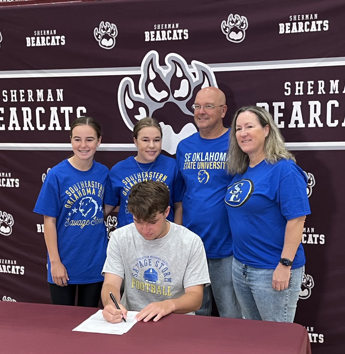 Sherman’s Dane Casselberry signs to play football for Southeastern Oklahoma State