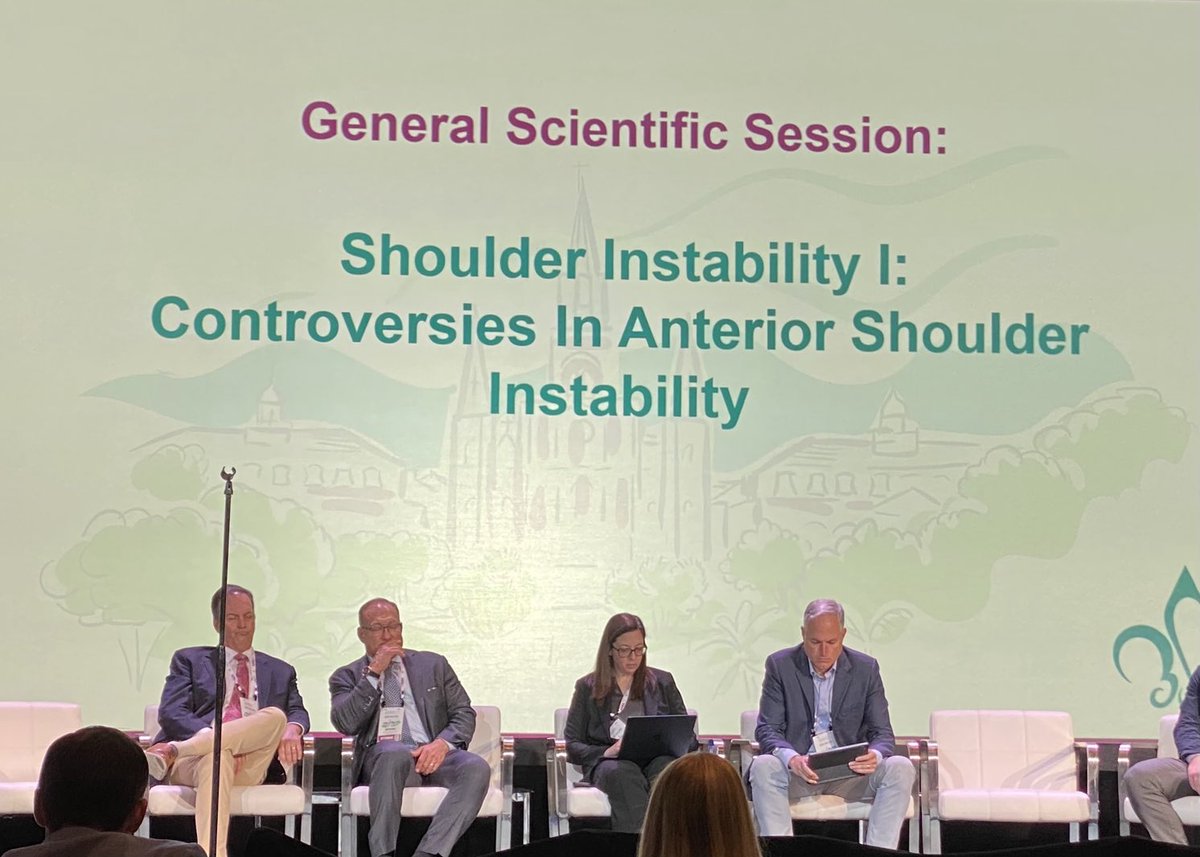 #AANA2023 ⁦<a href="/RachelFrankMD/">Rachel M. Frank, MD</a>⁩ moderates shoulder instability session