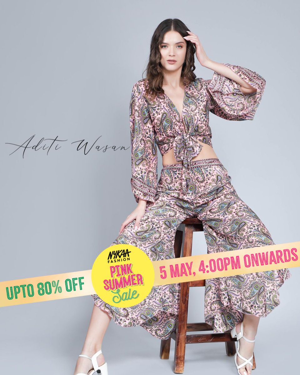 aditi_wasan's tweet photo. Aditi Wasan X Nykaa UP TO 80% FROM 5th MAY 4:00PM ONWARDS.
Nykaa Pink Summer Sale'23
@nykaafashion
#PaintTheSummerPink #PinkSummerSale #NykaaFashion #Nykaa #springsummer #sale #stylistPicks #ootdfashion #fashionphotography
#shopnow #styleblog #stylestatement #fashion
#apparel https://t.co/FeXte2QsPC