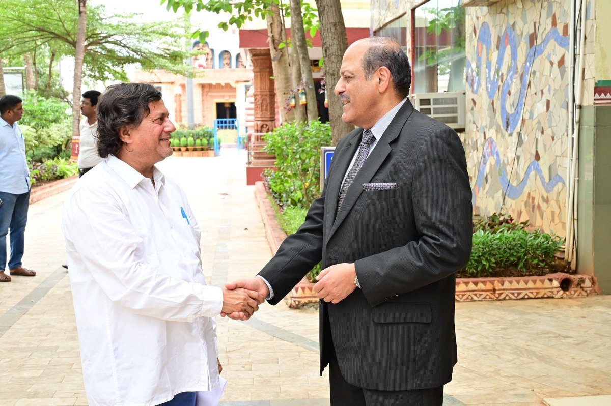 achyuta_samanta's tweet photo. Honoured to have hosted Ambassador Sujan Chinoy, Director General of the Manohar Parrikar Institute for Defence Studies and Analyses (MP-IDSA), New Delhi and Chair of the T20 Engagement Group for a T20 side event on India’s Leadership of G20 and Global Priorities at KIIT. 

He commented that KIIT and KISS are perfect examples of a Gurukul that have left a lasting impression on him. It was heartening to hear him praise our institutions' dedication to work for the marginalised and deprived sections of society.

He also recalled our meeting in Australia over a decade ago, when I accompanied the Rugby players from KISS. I’m grateful for having the opportunity to reconnect with him.