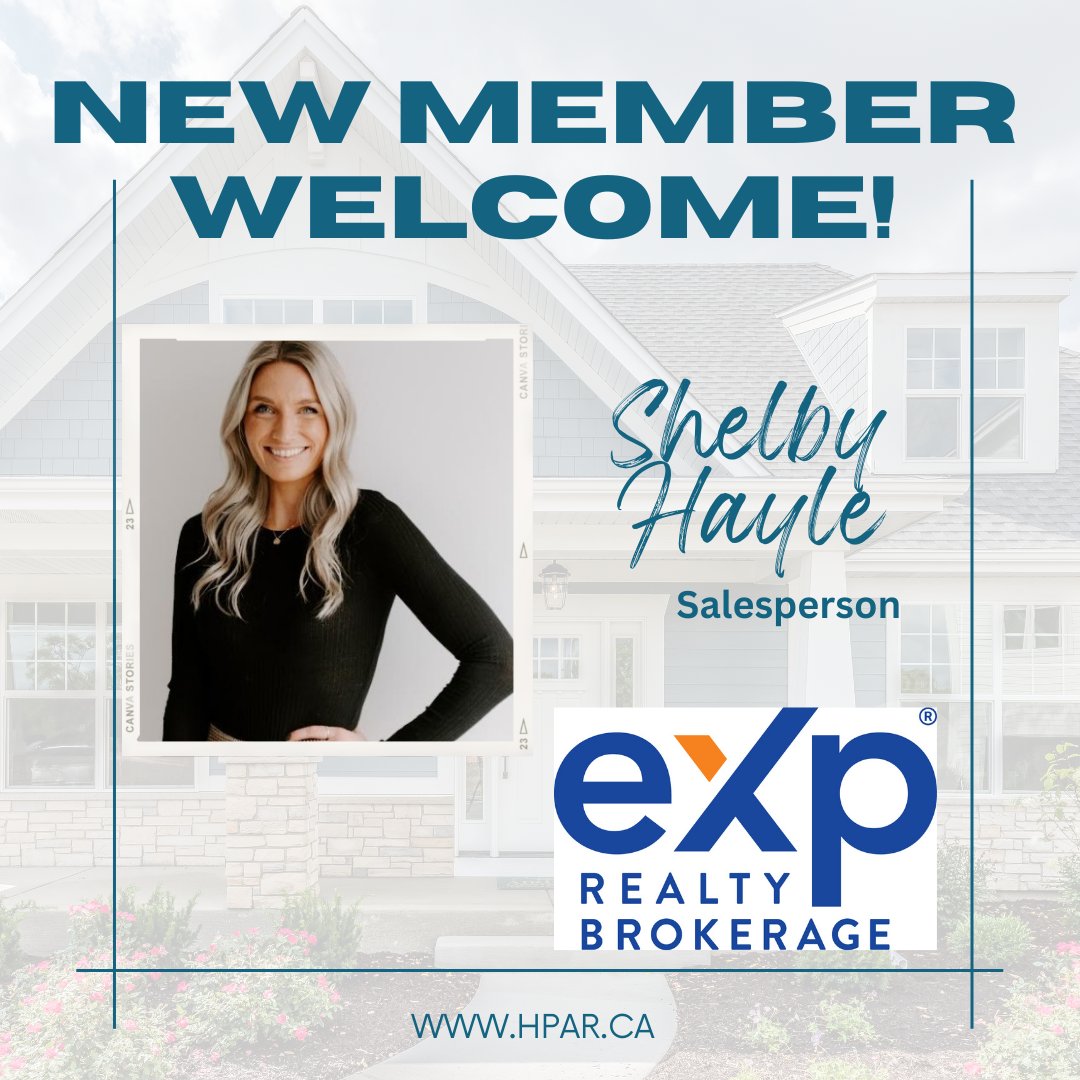 PerthHuron's tweet photo. New Member Welcome to the Huron Perth Association of REALTORS® to Shelby Hayle - Salesperson at eXp Realty.
.
.
.
#NewMember #HPAR #REALTORS® https://t.co/Pd2nD16CVA