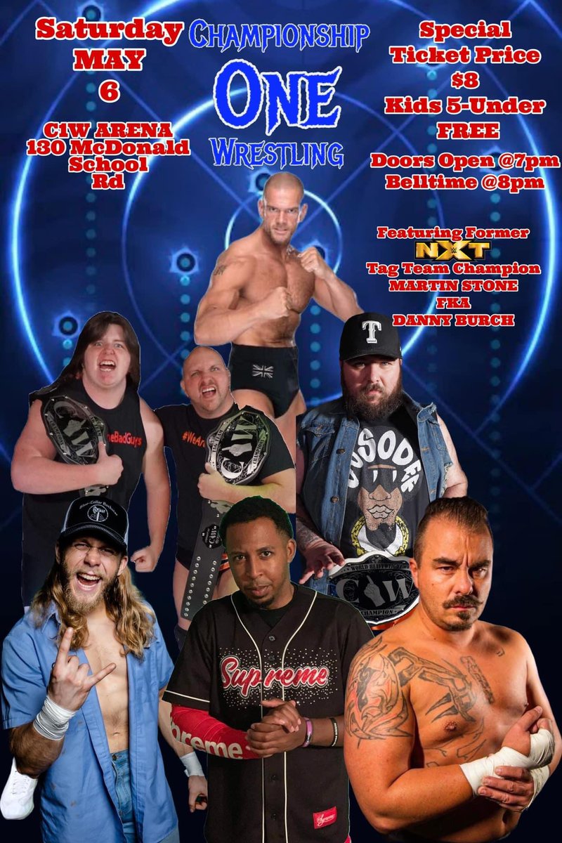 A_A_RonDallas's tweet photo. This weekend’s #BlueCollarRockin tour!
• Tomorrow Night - 5/5: Clash of Champions @ProSouth_ in Piedmont, AL and live on YouTube.
• Sat - 5/6: @Champ1Wrestling debut in McDonald, TN.
Let’s get it🤘🏻
#BeyondDriven #WorkinForTheWeekend #WeekendWarrior https://t.co/HZtaM60rMP