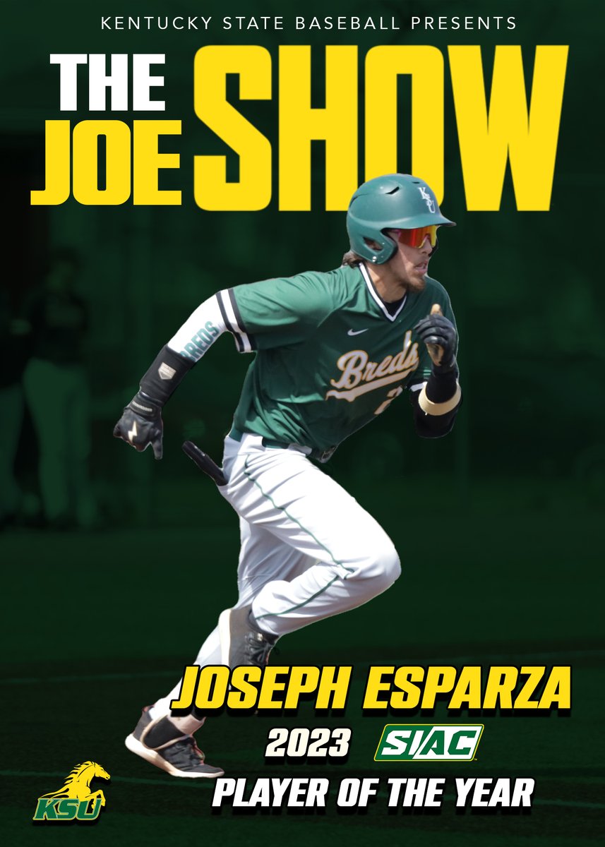 Congratulations to this year's <a href="/TheSIAC/">The SIAC</a> Baseball Player of the Year, Joseph Esparza.

This season has been a historical one, as he has put his name in the <a href="/KYSUBaseball/">Thorobred Baseball</a> record books and also sits in the Top 20 nationally in numerous categories for NCAA DII.

#KSUBSB #TheJoeShow