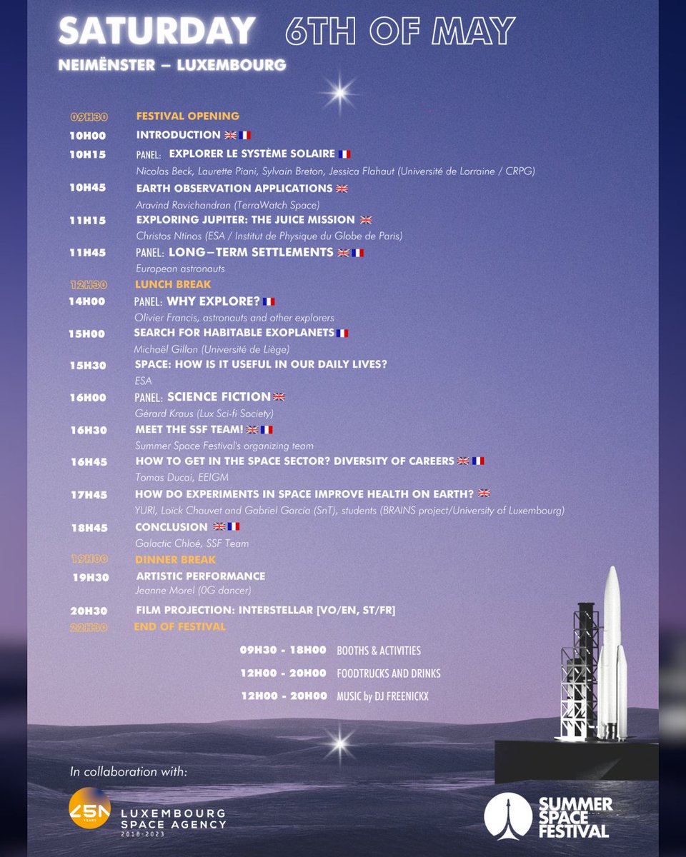 lsta_lu's tweet photo. RT LuxSpaceAgency: 🥳 We hope to see you at the @SummerSpaceFest on Friday for the #Ethics in #Space round table (registration https://t.co/CFOnyKrY0t) and on Saturday for #PublicDay! It is free &amp; you can come with your little ones, there will be plen… https://t.co/zJ6cHK69Mm