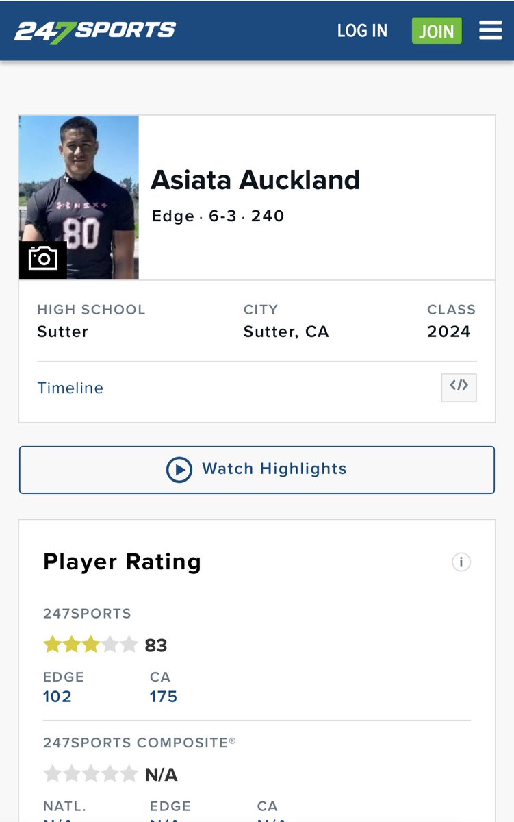 SutterFootball's tweet photo. 3⭐️ @asiata_auckland  👀👀 https://t.co/avWGq3X3Z6