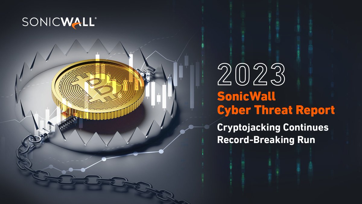 DE_SonicWall's tweet image. #Kryptojacking-Angriffe erreichen Rekordhöhen, da finanziell motivierte Cyberkriminelle sich auf unauffällige, risikoarme #Cyberangriffe konzentrieren. Erfahren Sie mehr über das Wachstum von #Cryptojacking-Angriffen im #SonicWall Cyber Threat Report 2023. bit.ly/3IMbTFa