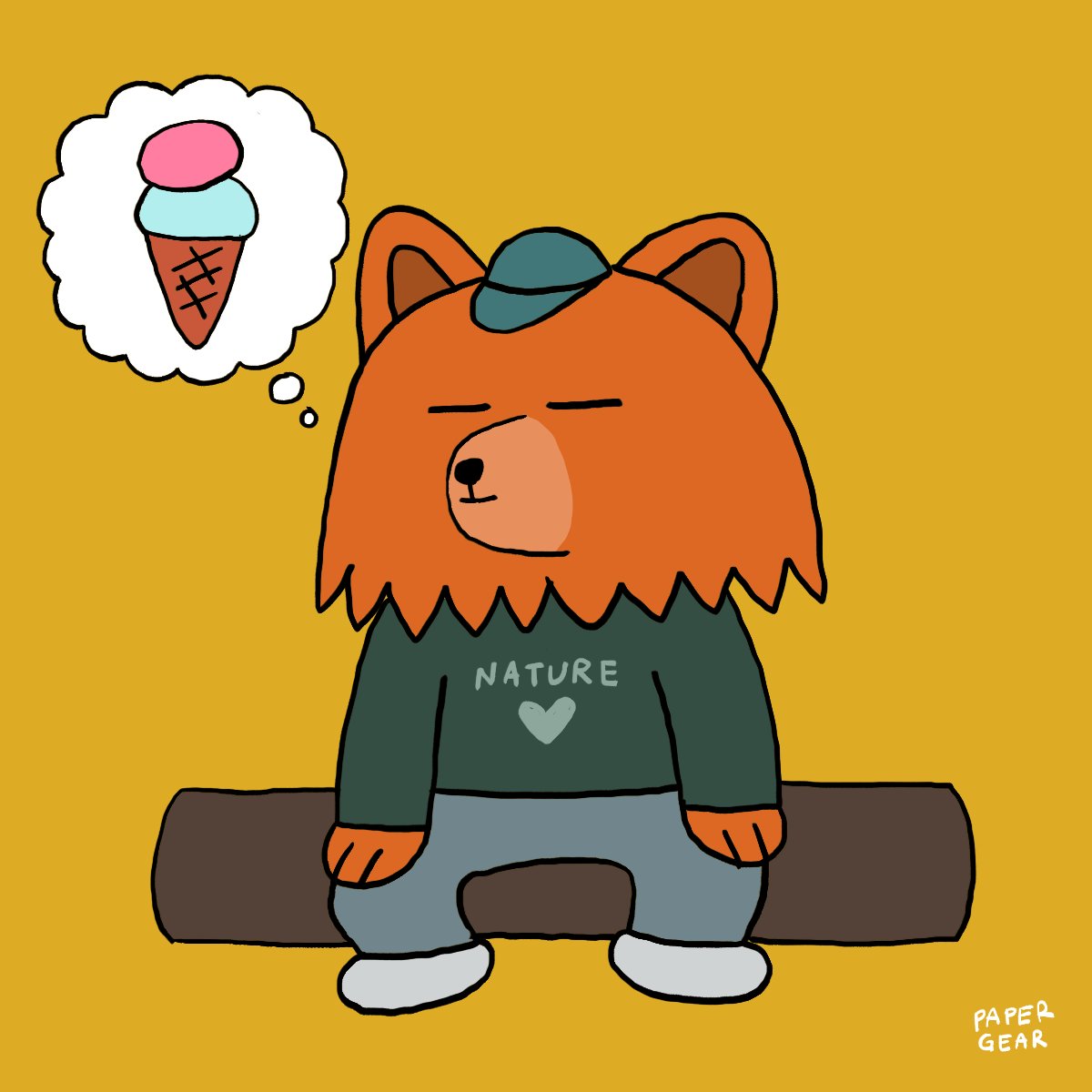 gugukdream's tweet photo. Stoik sejenak, sambil memikirkan eskrim dan lingkungan #icecream #stoic #illustration #papergear https://t.co/CwgvOa6cpe