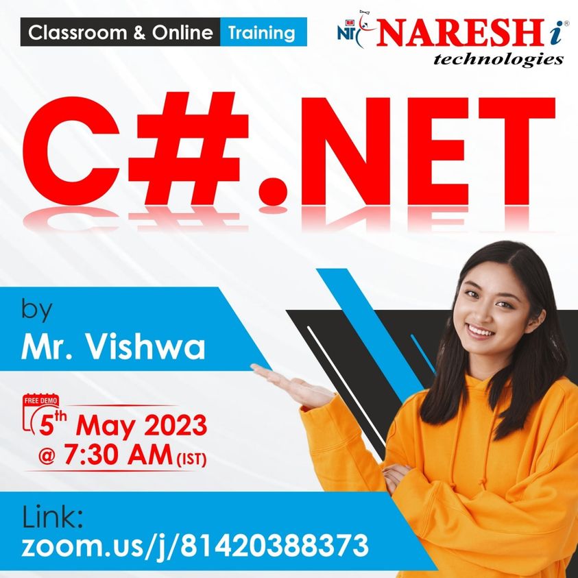PrassannaPr's tweet image. 🛑Free Demo🛑
✍️Enroll Now: bit.ly/3Hhe8R6
👉Attend a Free Demo On C sharp Dot Net by Mr. Vishwa.
📅Demo on: 5th May @ 07:30 AM (IST)
#Csharpdotnet #dotnet #webservices #learning #onlinetraining #education #software #nareshit