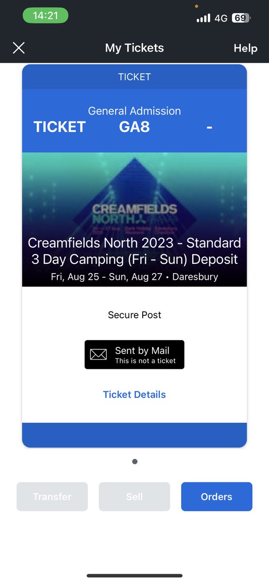 Creamfields North 3 day camping ticket for sale #creamfields #creamfieldsnorth