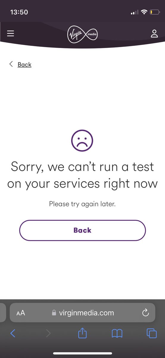Miss_Noma_B's tweet photo. @virginmedia Hi, yes, I did. That’s the first thing I did (and always do) and got this message. I reset my router and tried again. Same message. Eventually gave up. Now it seems to be back on again. https://t.co/kA70qDNP24