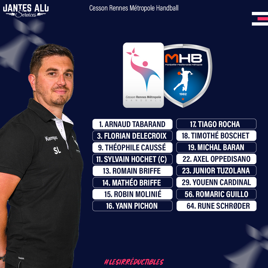 crmhb's tweet photo. 𝗟𝗘 𝗚𝗥𝗢𝗨𝗣𝗘 📃
Les 𝟏𝟔 𝐈𝐫𝐫𝐞́𝐝𝐮𝐜𝐭𝐢𝐛𝐥𝐞𝐬 retenus pour le match contre le @mhbofficiel ce soir. ⤵️
#CESMON | #LesIrréductibles 🔵⚪️ https://t.co/pQWWFzJOs9