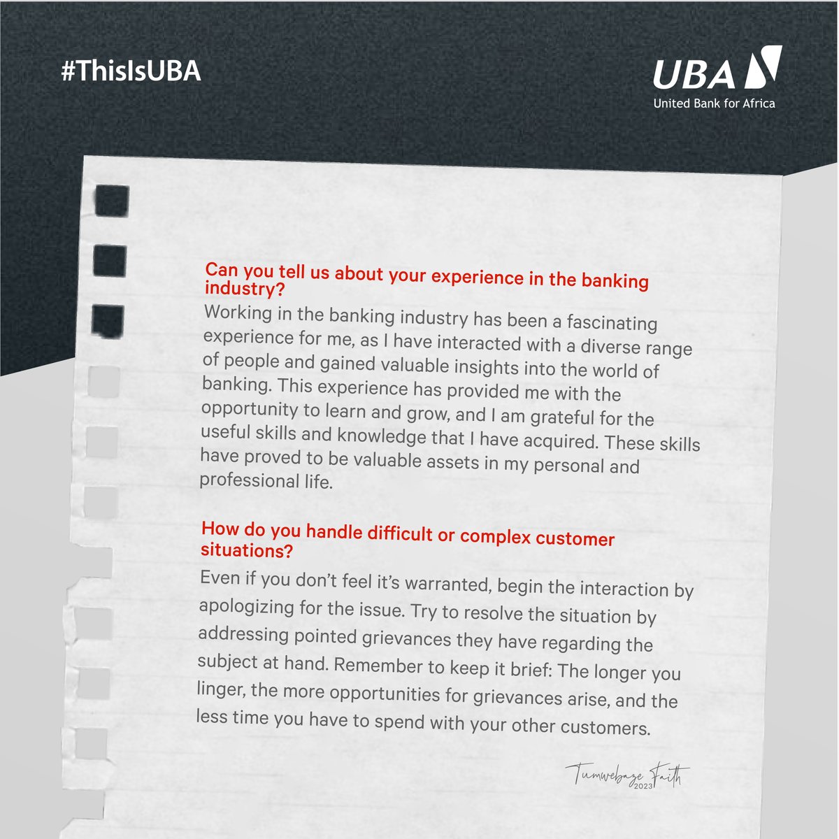 UBAUganda's tweet photo. Here is more you can know about Fai. #ThisIsUBA #GreatPlaceToWork. https://t.co/fF09BTBoBL