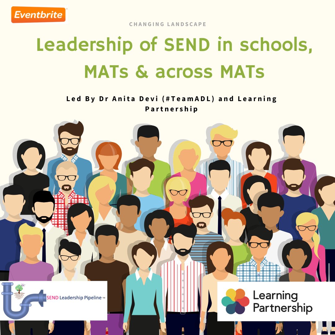*** NEW ***

@Butterflycolour is starting to disseminate the findings of her #PhD So as a starter #TeamADL with @LearningPship are hosting an event for those who line manage #SENCOs or #SEND #Leaders across a MAT
eventbrite.co.uk/e/leadership-o…

#TeamADL You know we know SEND #Leadership