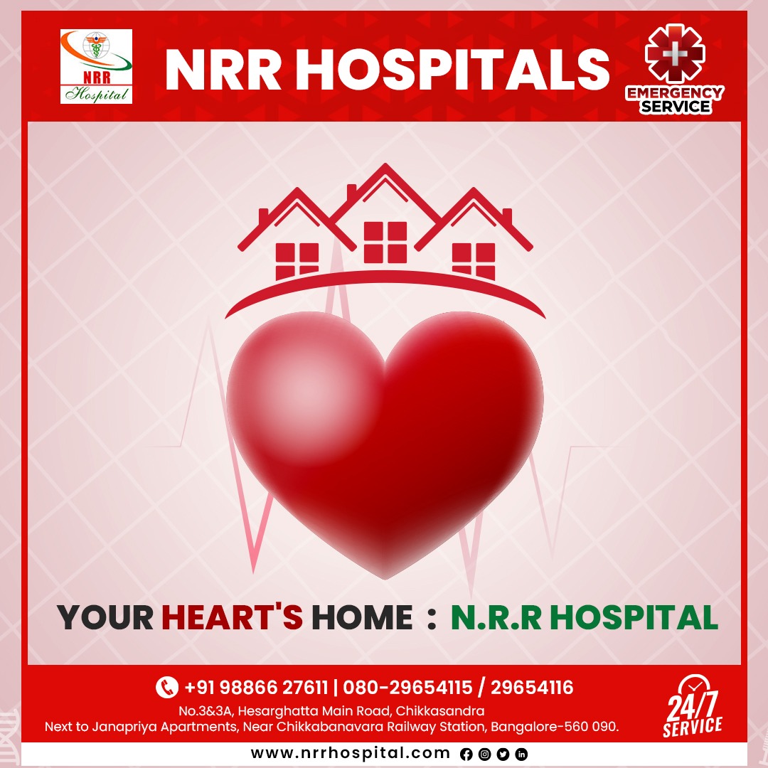 At N.R.R Hospital, we're dedicated to providing top-quality cardiac care to our patients. Trust us with your heart #health.
.
.
.
#nrrcardiology #hearthealth #cardiologycare #healthyheart #nrrcares #heartwellness #cardiologyspecialists #heartdiseaseawareness #Bangalore