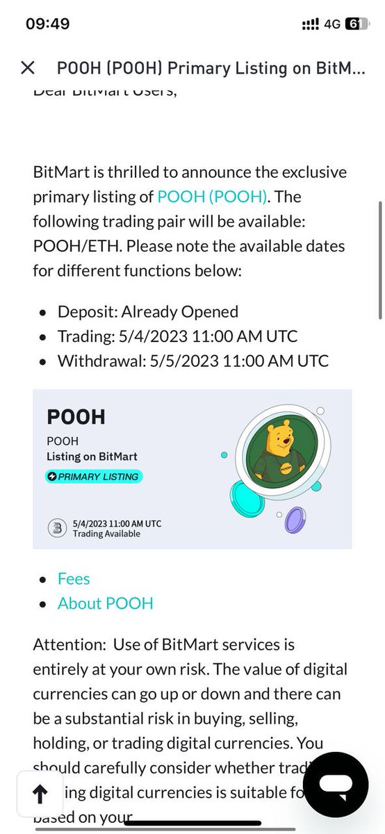 <a href="/Ralvero/">RALVΞRO</a> Yes! And $POOH by <a href="/poohmoneyHQ/">POOH</a> is one of them. Check out this cutest memecoin and see the potential of sweet returns. 

support.bitmart.com/hc/en-us/artic…

 $POOH $PEPE $APED $IC #Optimus #AiDoge #hypemytoken