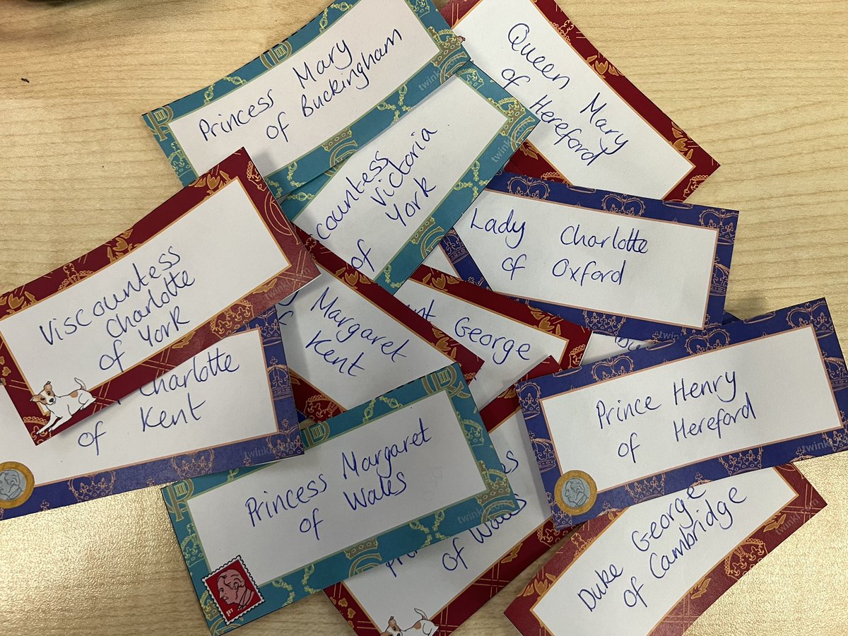 Our royal names are all ready for the #KingCharlesCoronation celebrations tomorrow 🇬🇧🤴🏻👑<a href="/IDS_Mrs_Parfitt/">Mrs D Parfitt</a> <a href="/IDS3to18/">Idris Davies School 3_18</a>