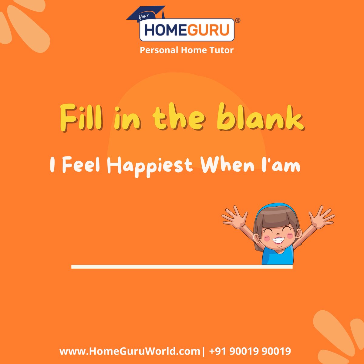 Happiness is contagious, so we want to know what makes you the happiest!😍

Comment below!

#fillintheblank #happytimes #happymemories #teacherstudent #funtimes #sciencetutor #mathsclass #gamestime #homeguruworld #chennai