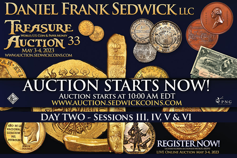 The Countdown begins 🕙 Register Now! - Sedwick Treasure Auction 33 ▪ 🔔 - mailchi.mp/sedwickcoins/a…