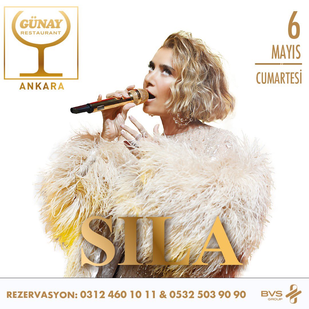 Son 2 gün✨
SILA 6 Mayıs Cumartesi günü muhteşem performansıyla Ankara Günay sahnesinde sevenleriyle buluşuyor 💫

<a href="/silagencoglu/">Sıla Gençoğlu</a> <a href="/BVSGRP/">BVS Group</a>