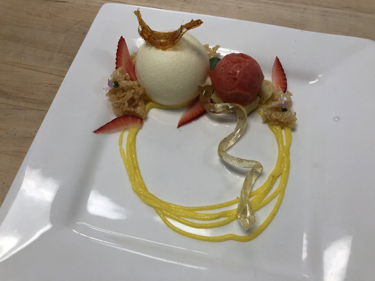 Elise Chonko (@chefchonko) on Twitter photo These modern plated desserts are absolutely gorgeous!!!!! Amazing job Bakers!!!  Coconut Bavarian, Passionfruit gelee, coconut cake croutons, lemon curd, sugar garnish, caramelized puffed rice                      #ctchullskitchen #ctcbakignlove These modern plated desserts are absolutely gorgeous!!!!! Amazing job Bakers!!!  Coconut Bavarian, Passionfruit gelee, coconut cake croutons, lemon curd, sugar garnish, caramelized puffed rice                      #ctchullskitchen #ctcbakignlove