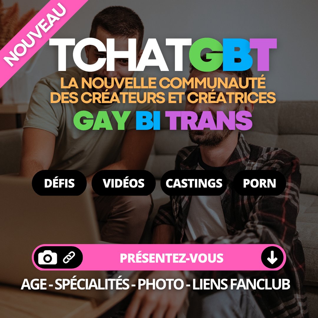TchatGBT's tweet image. Bienvenue sur cette nouvelle communauté dédiée aux créateurs de contenu porn #Gay, #Bi et #Trans

Créateurs et créatrices, vous pouvez vous présenter ci-dessous ⬇️ Faisons connaissance