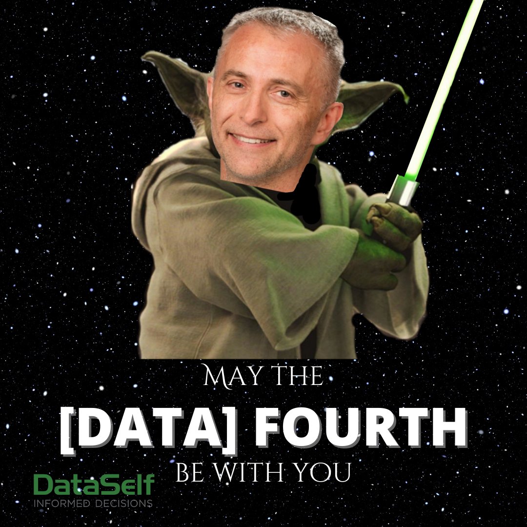 #Maythe4thBeWithYou! (The DATA 4th, that is)😎

With DataSelf, the 'data force' is:
"...a technology (DataSelf) that binds data together; harnessing the power of the 'data force' grants people powerful insight &amp; directs their decision-making! 💫
#StarWarsDay #maytheforcebewithyou