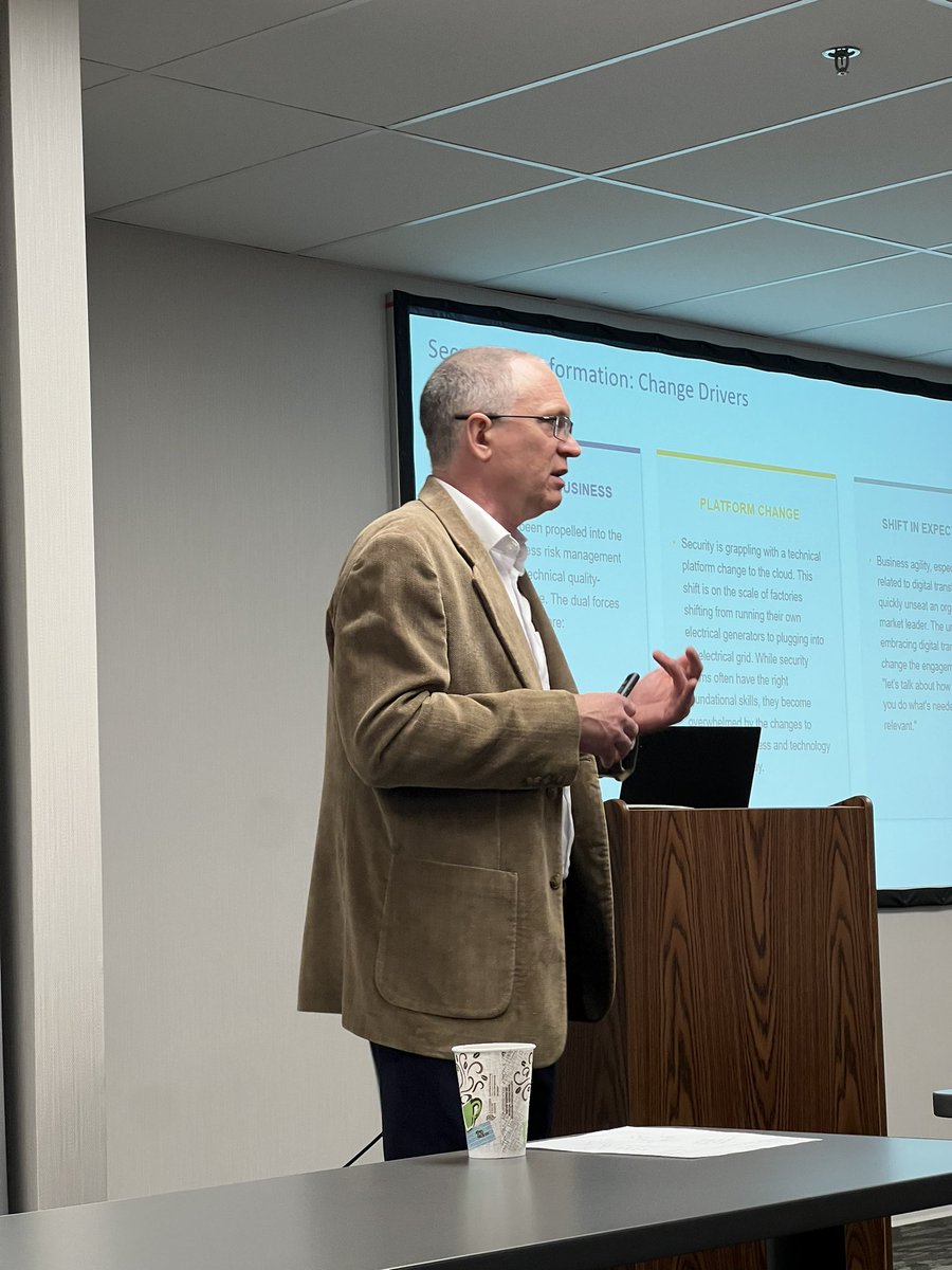 Inspn_org's tweet photo. #InSPN - Karina Myers and Joe Hartsel with Centric Consulting presented “Cloud Security Strategy Practices” at our quarterly meeting.

• Karina: “Human Behavior is the highest risk in an organization.”

• Joe: “We need to protect the data! How do you start the secure process? https://t.co/6MZMrQCiF0