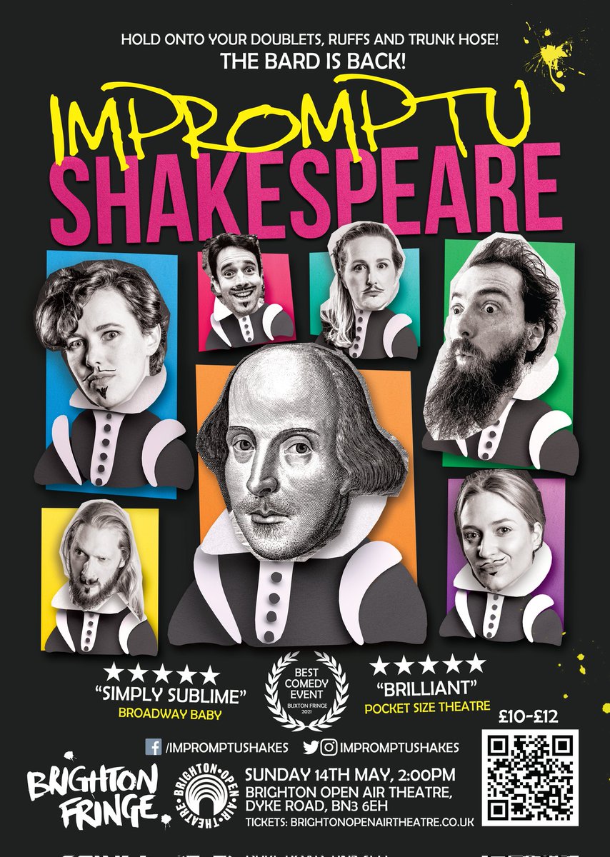 ImpromptuShakes's tweet photo. We've been shortlisted for the Gemini Print Awards! 

Vote for our Brighton Fringe poster, designed by the brilliant Rob Armstrong 🤩

VOTE HERE 👉 https://t.co/9dRZjAfaTk https://t.co/q7losTdyqW