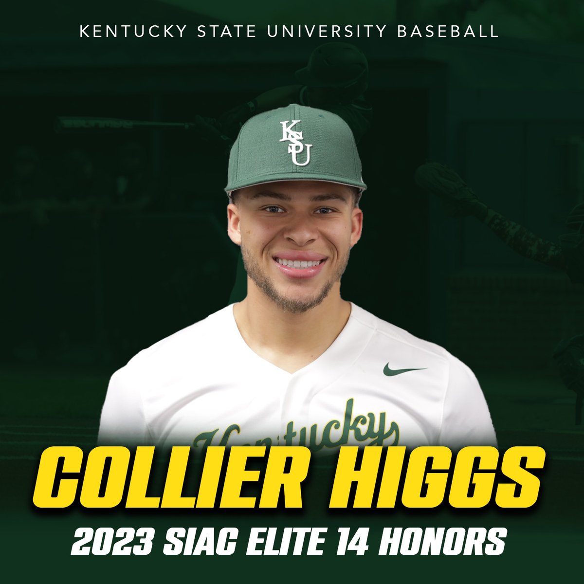 Congratulations to Collier Higgs as he was named SIAC Elite 14 for Baseball as he lead the entire SIAC baseball student-athletes with a 4.0 GPA. 

#STUDENTathlete #KSUBSB