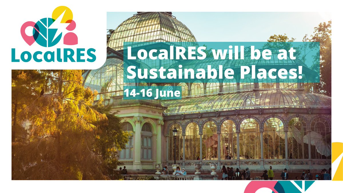 energycities's tweet photo. #LocalRES will be at Sustainable Places 2023!
⚡️Join us to this hybrid event for an energy communities workshop!
📌 Madrid, Spain.
📅 14-16th June
https://t.co/pQkw1lYOKd
#H2020 https://t.co/n1Sp6NglRw