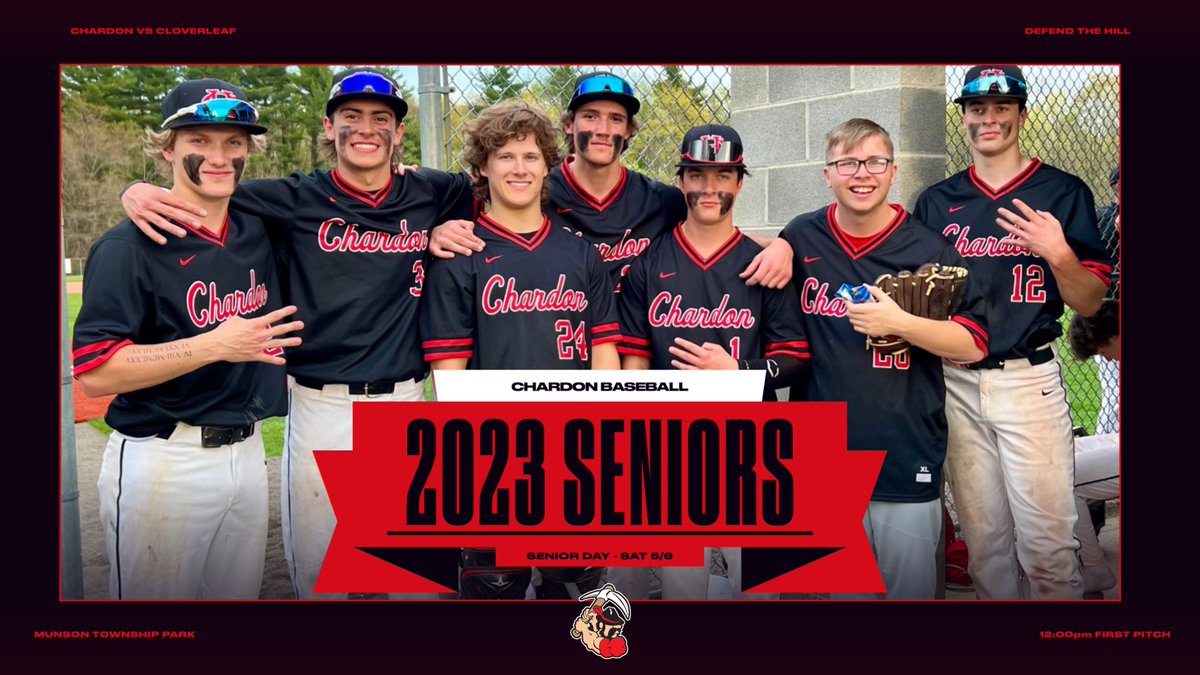 SENIOR DAY

📅 Sat May 6
⏰ 12:00pm
📍 Munson Township Park
🆚 Cloverleaf HS