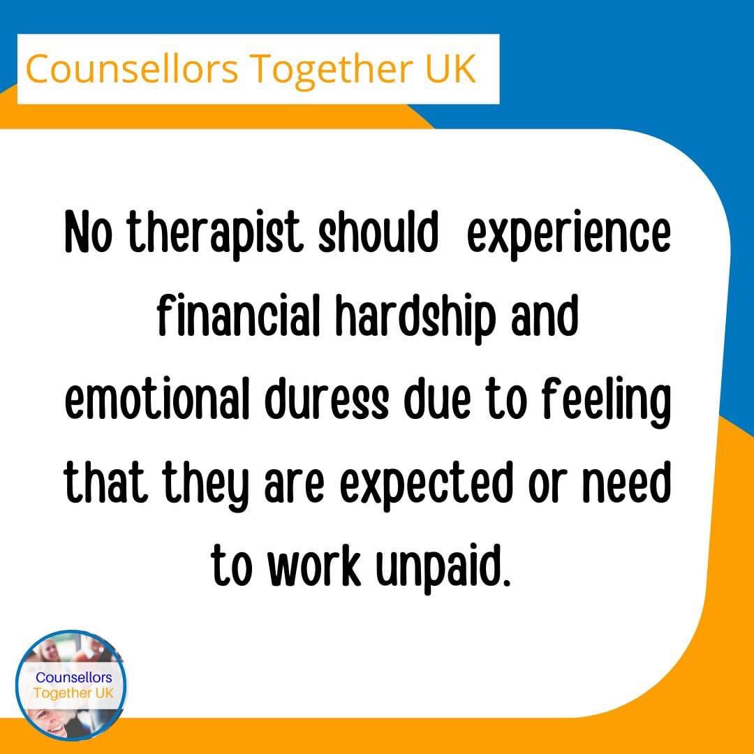 Dear counselling organisations, this is your daily reminder to pay your therapists! 

Dear Membership Bodies, this is your daily reminder to challenge organisations who don’t!

#TherapistsConnect #counsellorstogetheruk #therapy #mentalhealth #psychotherapy #fairpay