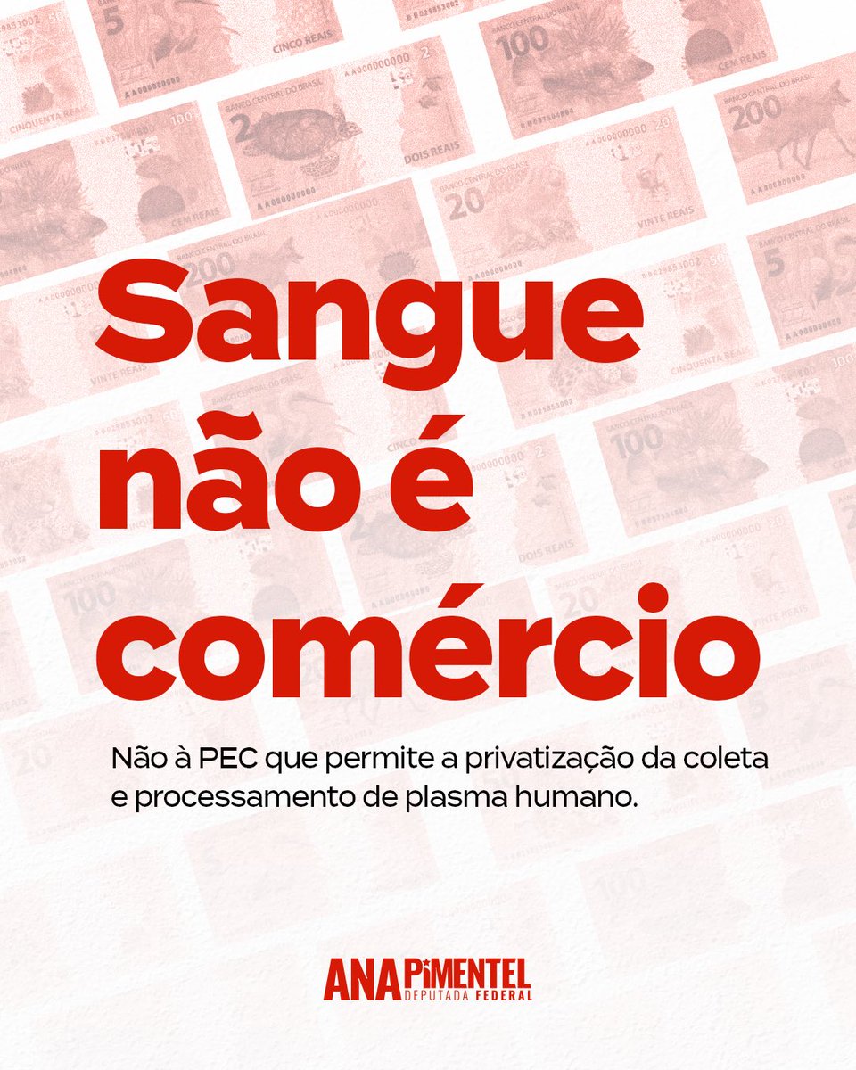 AnaPimentelmg's tweet photo. Está em tramitação no Senado uma proposta de emenda constitucional que visa permitir que a iniciativa privada colha e processe plasma humano, podendo abrir espaço até para a comercialização dele e de seus derivados.

Somos contra essa proposta, + 🧶 https://t.co/uMIo0EFfuC