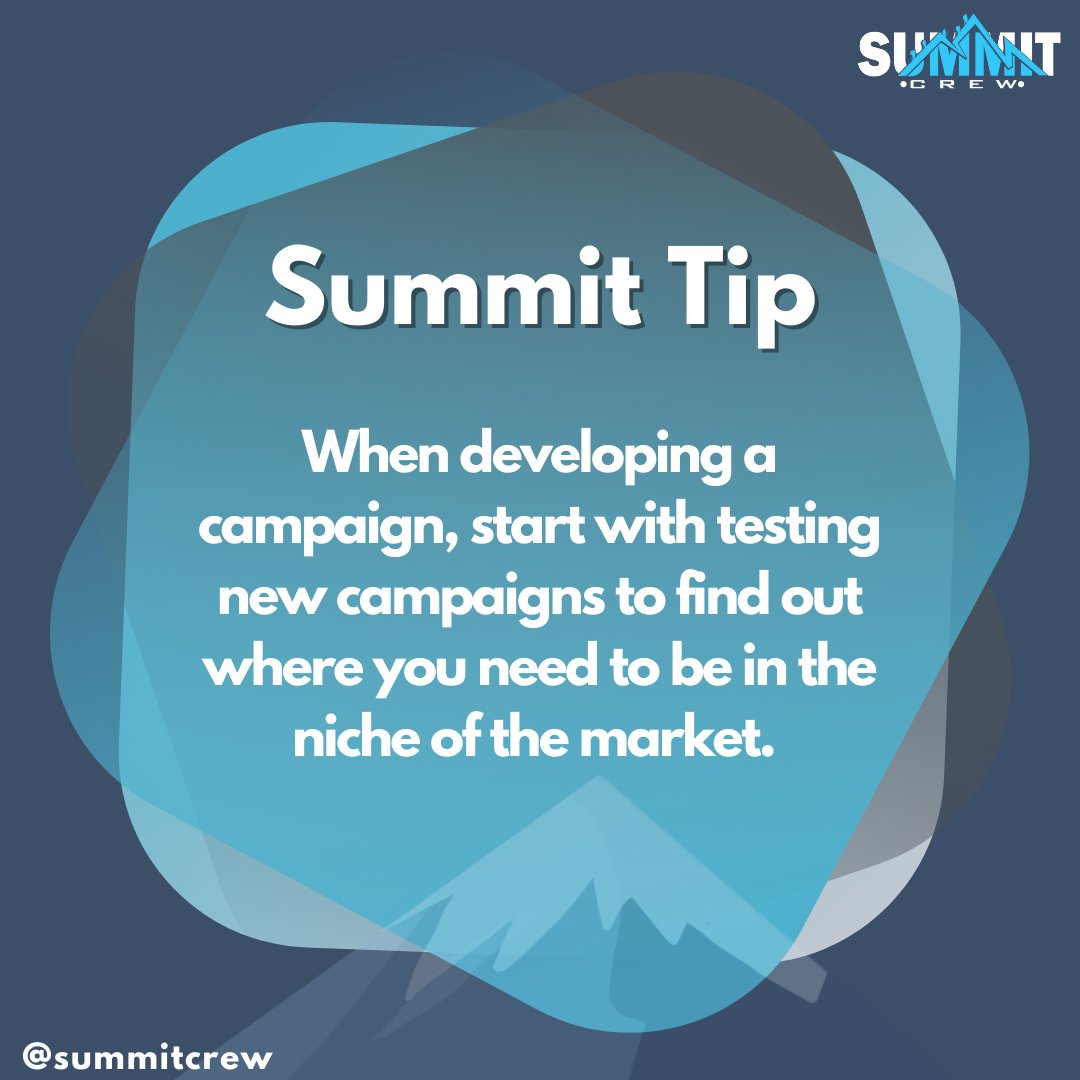 TheSummitCrew's tweet photo. #Campaigns are necessary when running a business. It's normal to do #dailychanges when gathering more #information and #data. It's all about how much data you drive in! Have you #developedcampaigns? 

#digitalmarketingagency #digitalmarketingtips #summittips #marketingtip https://t.co/60VMm88bXK