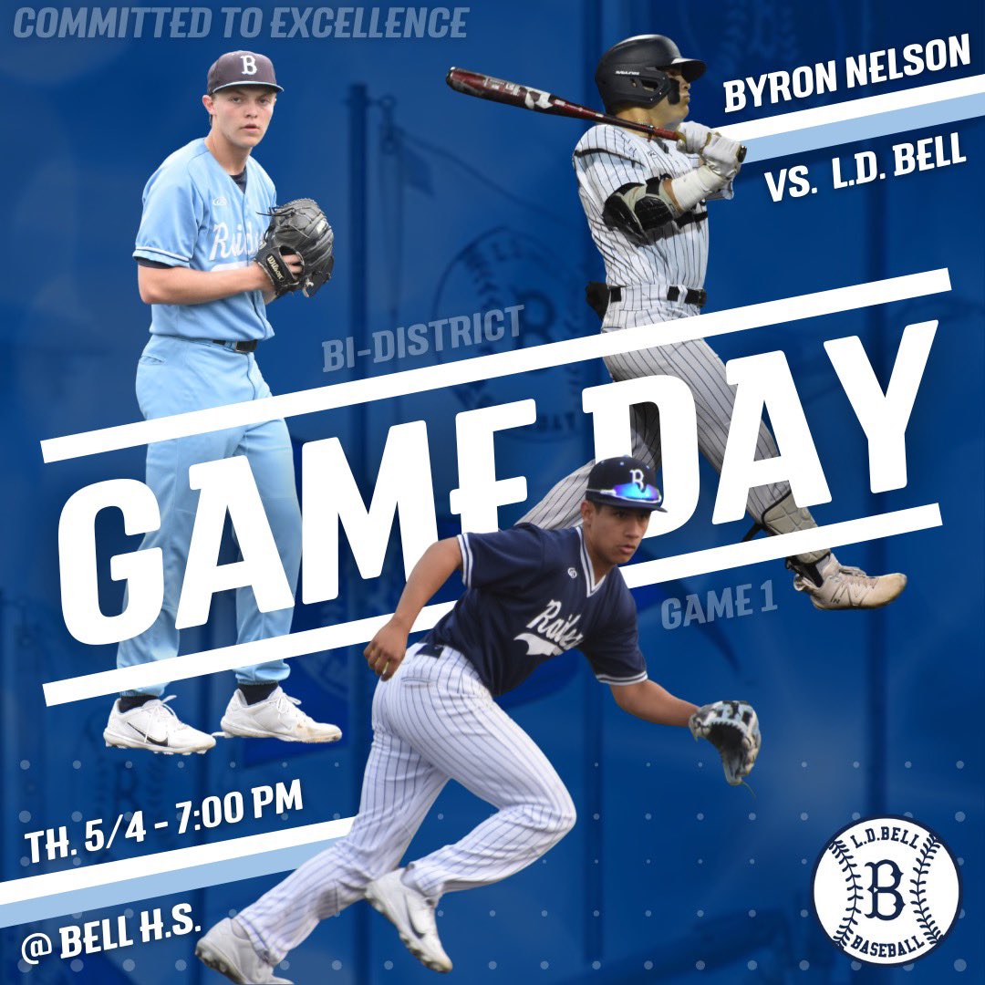 It’s Playoff Time in Texas!!!
Game 1 of our Bi District series against Byron Nelson is tonight at home! First pitch will be at 7PM, and we need all of Raider Nation at the ballpark tonight to help us start off the series with a win! #CommittedtoExcellence
